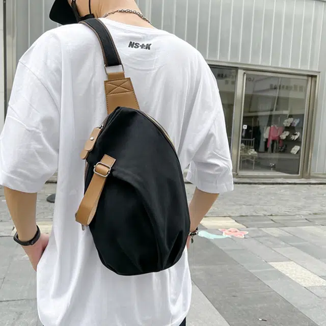 韩版甜美高颜值初高中生大学生上课书包运动格子休闲简约便携日常通勤时尚潮流百搭 牛津纺 胸包单肩斜挎包 男女同款情侣款 多色