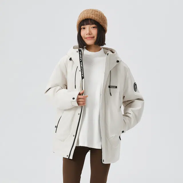 贵人鸟 暖行系列 连帽防风百搭品牌袖标拒水舒适加厚保暖工装棉服外套 男女同款