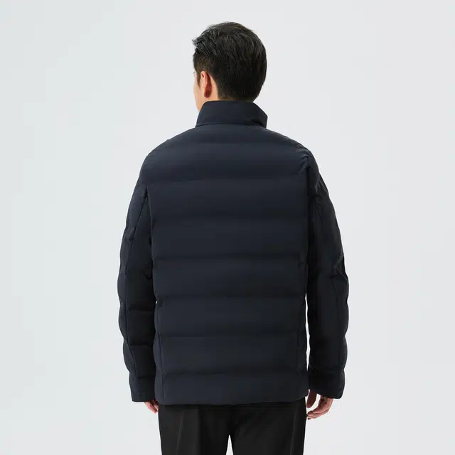 贵人鸟 乐活系列 商务通勤简约字母印花纯色百搭蓄热保暖立领防风加厚拒水棉服外套 男款