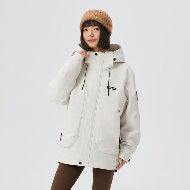 贵人鸟 暖行系列 连帽防风百搭品牌袖标拒水舒适加厚保暖工装棉服外套 男女同款