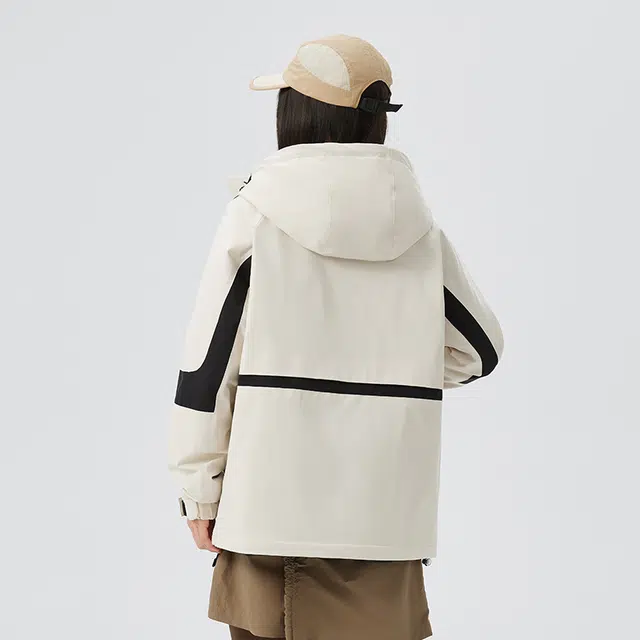 贵人鸟 暖行系列 户外山系字母印花拼接撞色连帽防风拒水加厚保暖棉衣棉服外套 男女同款