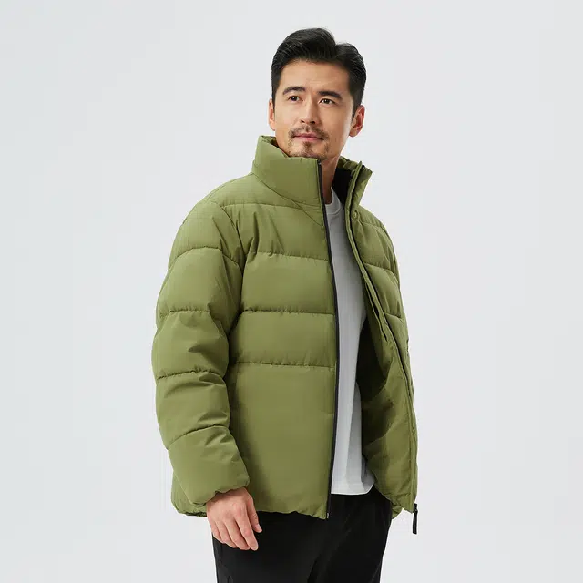 贵人鸟 乐活系列 商务休闲立领防风简约反光字母印花舒适保暖加厚棉服外套 男款