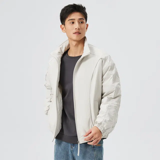 贵人鸟 暖行系列 潮流拼接纯色立领防风舒适加厚保暖休闲宽松飞行夹克棉服外套 男女同款