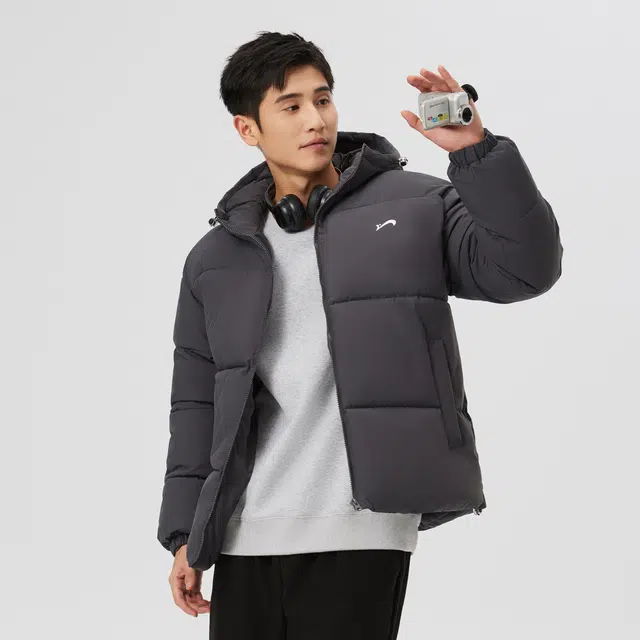贵人鸟 经典系列 拼接撞色连帽防风石墨烯蓄热保暖加厚外套棉服 男女同款