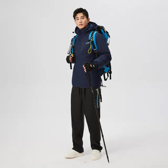 贵人鸟 暖铠系列 简约纯色百搭连帽防风蓄热保暖内里工装休闲爸爸装棉服厚外套 男款