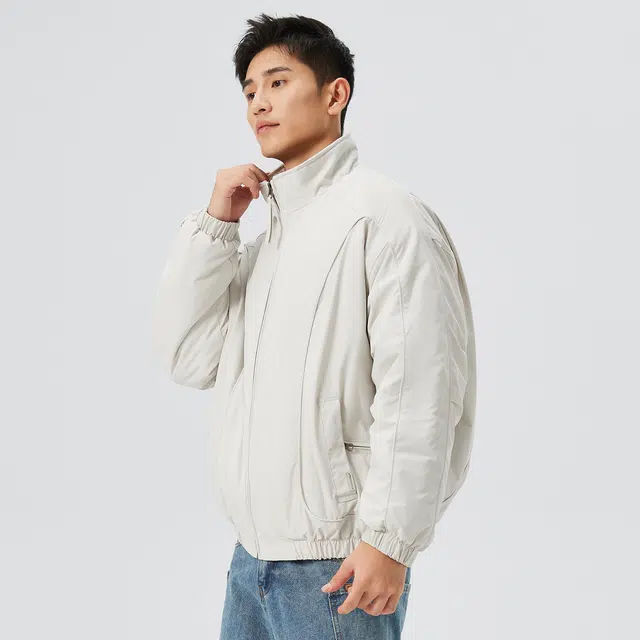 贵人鸟 暖行系列 潮流拼接纯色立领防风舒适加厚保暖休闲宽松飞行夹克棉服外套 男女同款