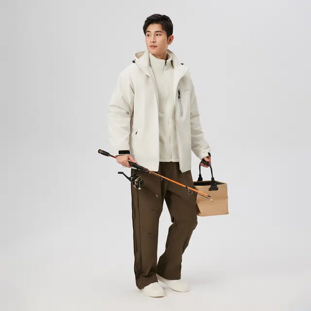 贵人鸟 全天候系列 山系户外纯色工装拉链口袋三合一保暖防风拒水冲锋上衣夹克外套 男女同款