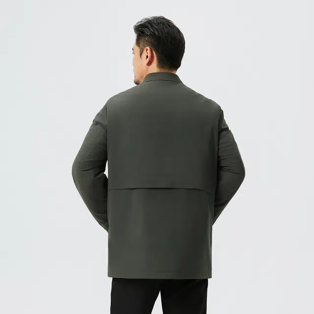 贵人鸟 乐活系列 石墨烯蓄热保暖内里商务休闲翻领茄克加厚中长款棉服外套 男款