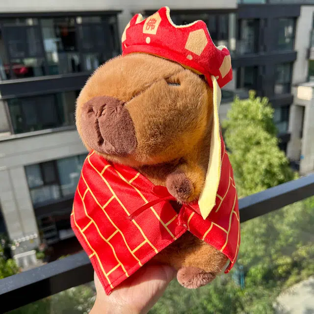 皮茜茜 卡通可爱实用 佛系卡皮巴拉抱枕 客厅沙发袈裟唐僧水豚毛绒家居靠枕