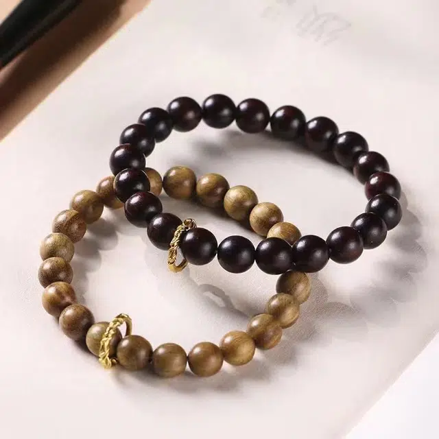 钵提 古风 禅意 单圈念珠 檀木 手串 男女同款情侣款 绿檀
