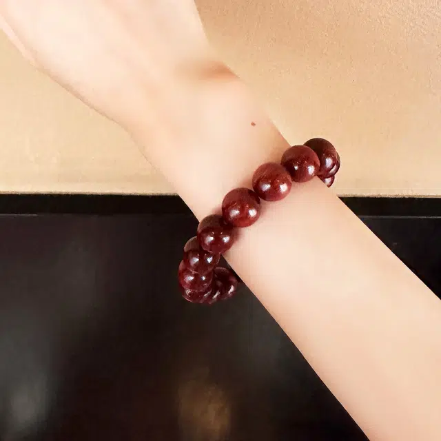 钵提 金星老料工艺金星手持串绕指柔高密念佛珠 新中式单圈#好运 血檀 手串 男女同款情侣款