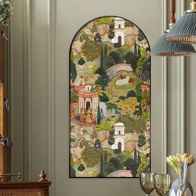 钵提 法式玄关装饰画拱形中古风 走廊过道挂画 复古艺术客厅高档竖版壁画  潮流衍生品