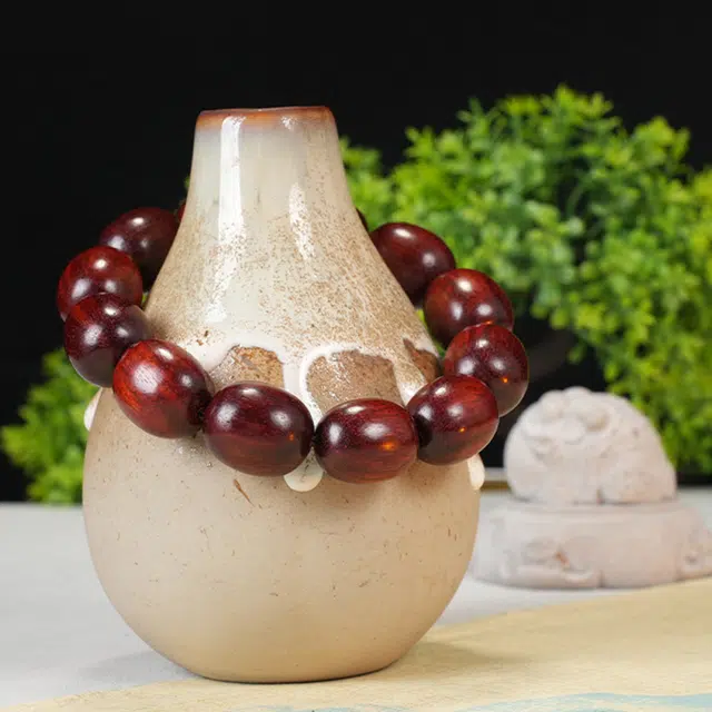 钵提 新中式国潮高密枣珠串木质佛珠单圈文玩念珠#好运 血檀 手串 男女同款情侣款