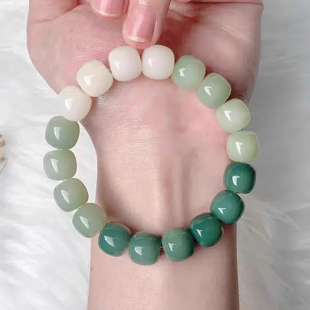 钵提 原生态绕指柔文玩佛珠盘玩#好运 白玉菩提 手串 男女同款情侣款