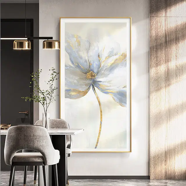 钵提 简约竖版壁画美式现代花卉玄关装饰画轻奢高档客厅进门墙挂  潮流衍生品