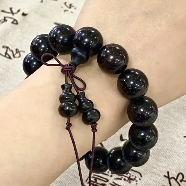 钵提 高密老料工艺金星 文玩佛珠葫芦配饰福禄吉祥手持珠串#好运 紫檀属 手串 男女同款情侣款