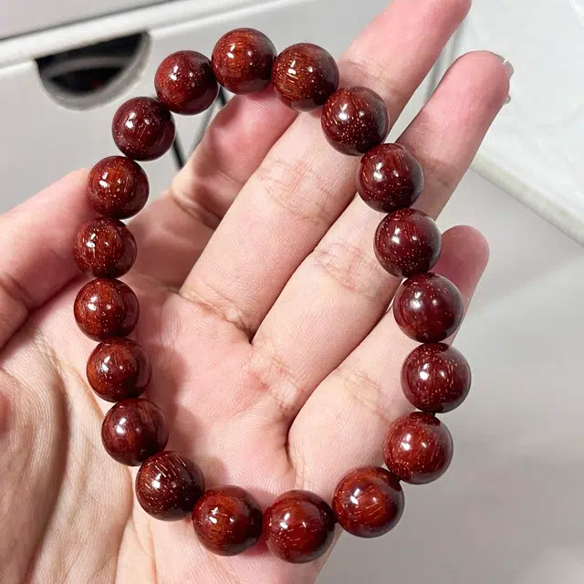 钵提 金星老料工艺金星手持串绕指柔高密念佛珠 新中式单圈#好运 血檀 手串 男女同款情侣款