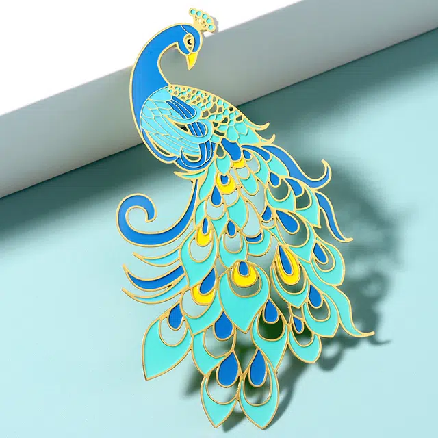 钵提 文艺镂空中国风 潮流衍生品 文创孔雀羽金属书签