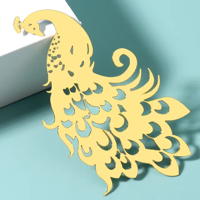 钵提 文艺镂空中国风 潮流衍生品 文创孔雀羽金属书签