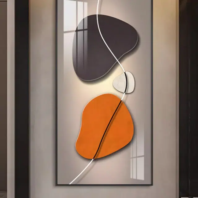 钵提 石来运转入户玄关装饰画 竖版现代简约轻奢 走廊过道壁画 客厅挂画  潮流衍生品