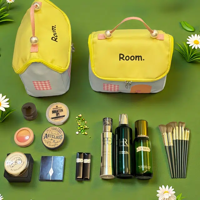 食梦者童话小房收纳包化妆包/洗漱包 防尘 实用三室一厅超大容量带刷 多功能便携旅行可分区高颜值多巴胺配色女生学生宿舍办公室卧室通用