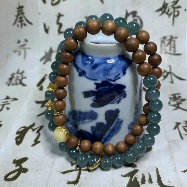 仙沐坊 芬芳馥郁 甄选老山檀 新中式国风梦蝶 糯种 翡翠手串 男女同款情侣款