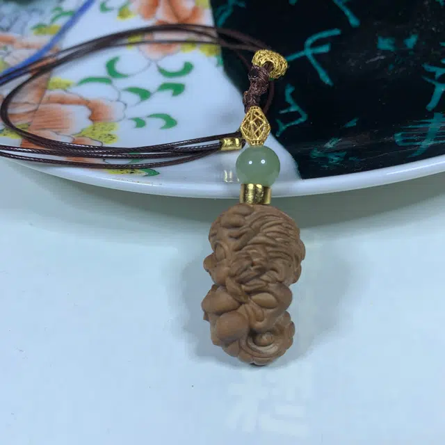 仙沐坊 钱多多招财  可爱呆萌 清新典雅 老山檀 名贵木作项链 男女同款情侣款