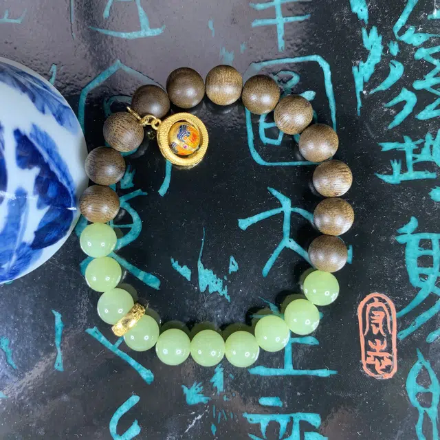 仙沐坊 小众 轻奢文玩 扎基拉姆时来运转 和田玉 手串 女款 青玉