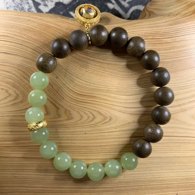 仙沐坊 小众 轻奢文玩 扎基拉姆时来运转 和田玉 手串 女款 青玉