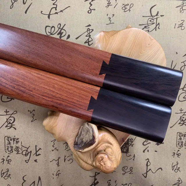 仙沐坊 精品艺术 文玩字画专用 古风典雅 紫光檀 镇尺 男女同款情侣款 缅花
