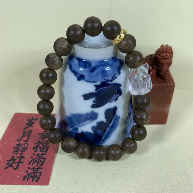 仙沐坊 古风潮玩 凤九狐狸 可爱小众设计感 文玩 沉香木 名贵木作手串 女款