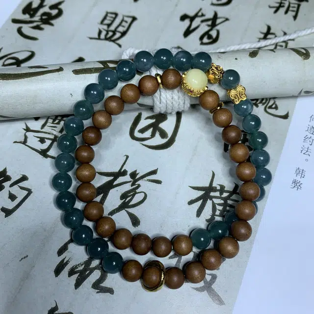 仙沐坊 芬芳馥郁 甄选老山檀 新中式国风梦蝶 糯种 翡翠手串 男女同款情侣款