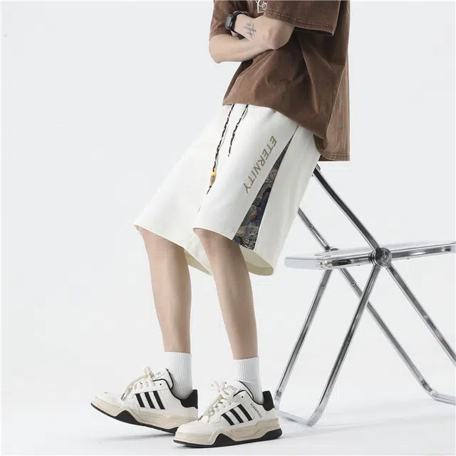 寻星记 宽松时尚舒适百搭五分裤休闲短裤 男女同款