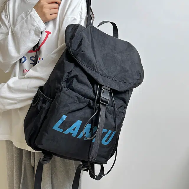 意酷 登山抽绳束口上课通勤运动轻便徒步 尼龙 双肩包 男女同款情侣款 灰绿色/米白色/黑色/棕色