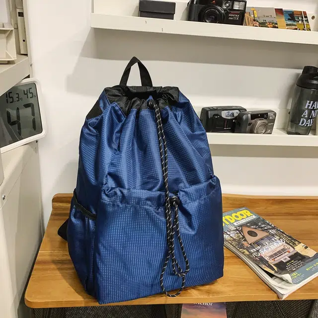 意酷 大容量高颜值轻便徒步抽绳 尼龙 双肩包 男女同款情侣款 黑色/紫色/绿色/蓝色