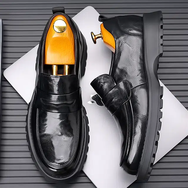 健休 头层牛皮 简约舒适休闲百搭潮流 正装皮鞋 男款