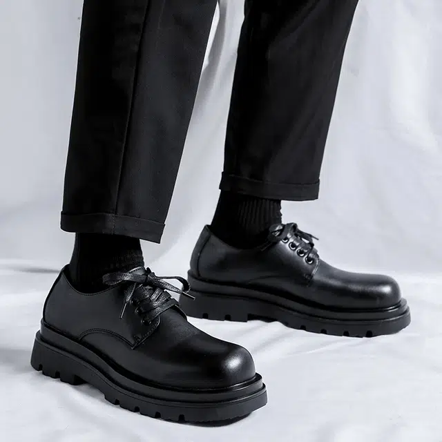 健休 二层牛皮 舒适风雅 男士休闲皮鞋 男款 黑色