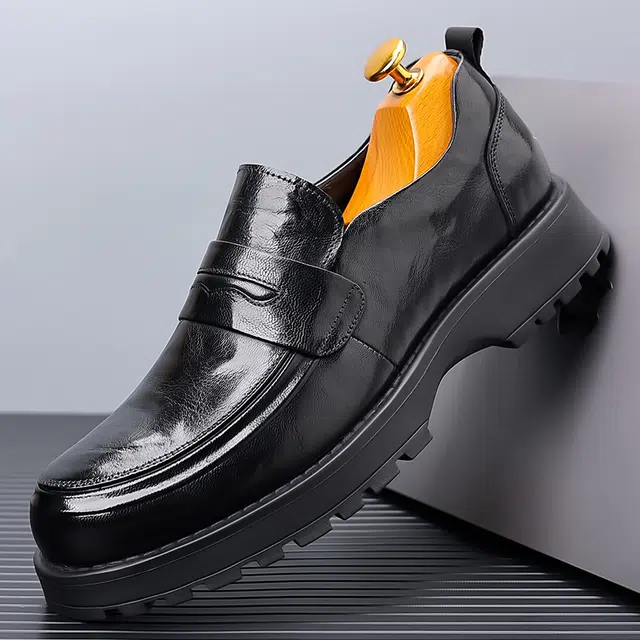 健休 头层牛皮 简约舒适休闲百搭潮流 正装皮鞋 男款