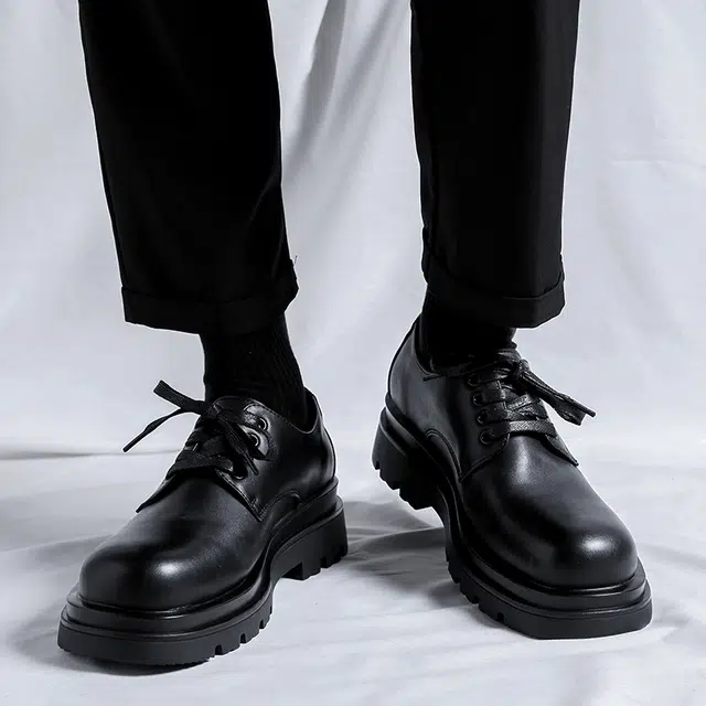 健休 二层牛皮 舒适风雅 男士休闲皮鞋 男款 黑色
