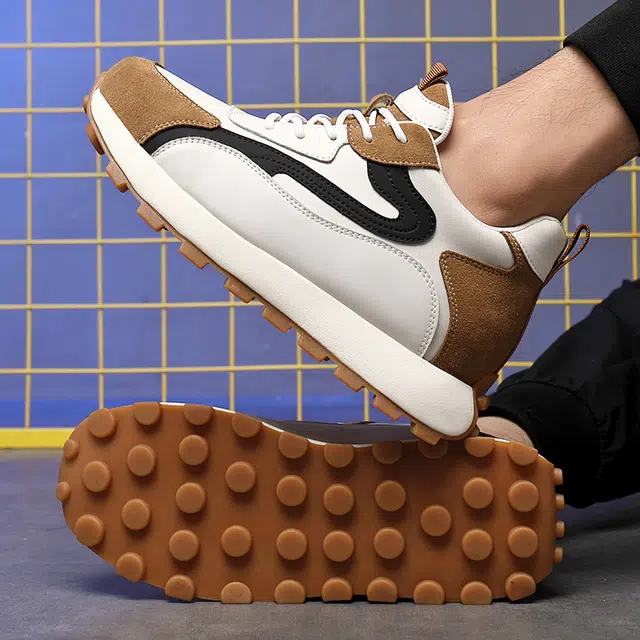 健休 反毛皮二层牛皮 百搭舒适 低帮 跑步鞋 男款 白色