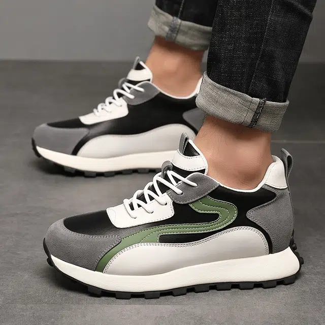 健休 反毛皮二层牛皮 百搭舒适 低帮 跑步鞋 男款 白色