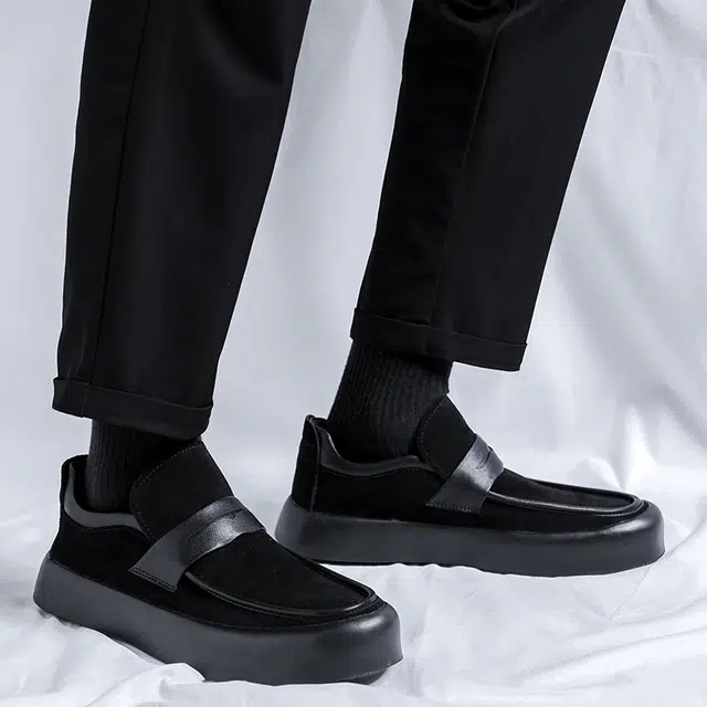 健休 风雅舒适商务 低帮 生活休闲鞋 男款 黑色