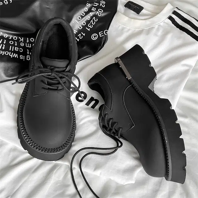 健休 二层牛皮牛皮革 舒适百搭 休闲鞋 男款 黑色