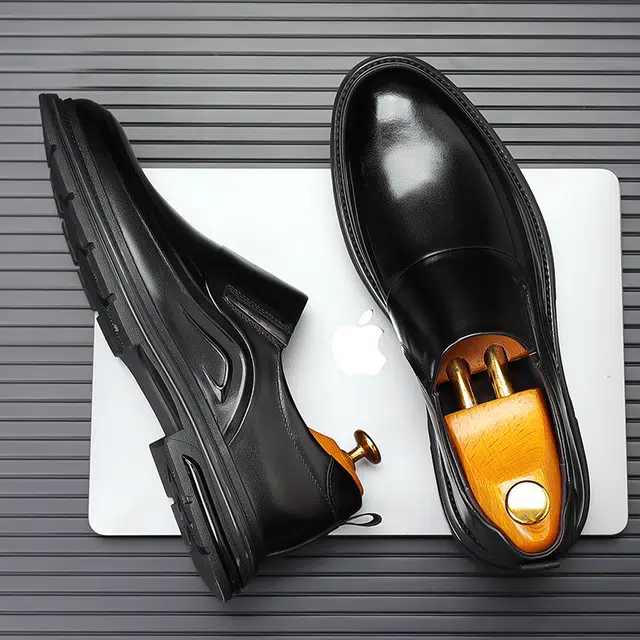 健休 二层牛皮 轻便简约 舒适耐磨 休闲鞋 男款