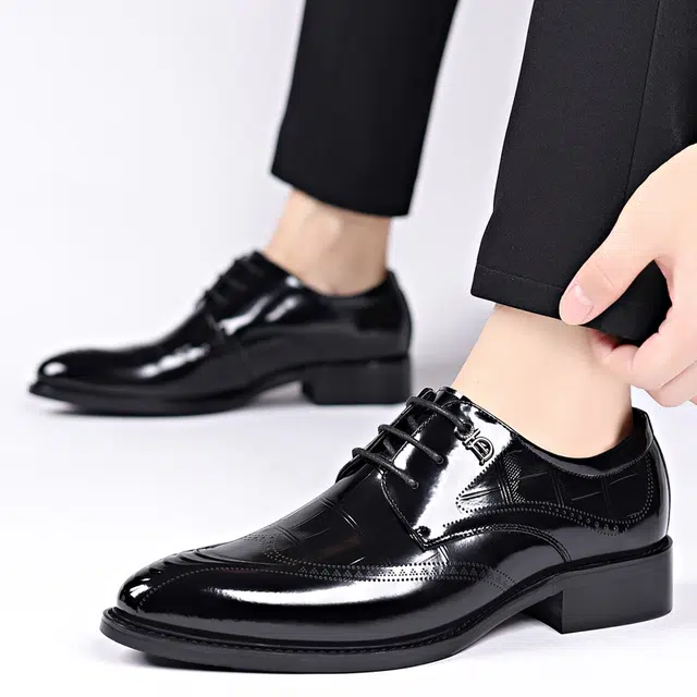 健休 休闲 正装皮鞋 男款 黑色