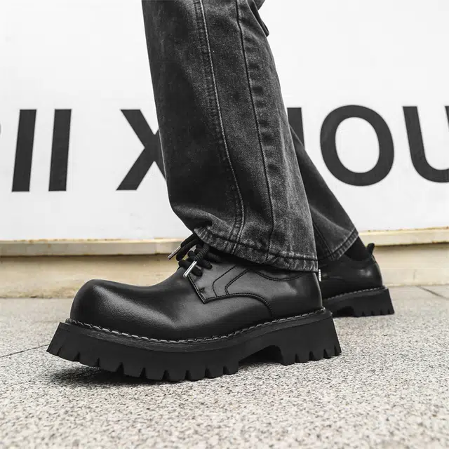 健休 二层牛皮 时尚舒适 简约百搭 休闲鞋 男款 黑色