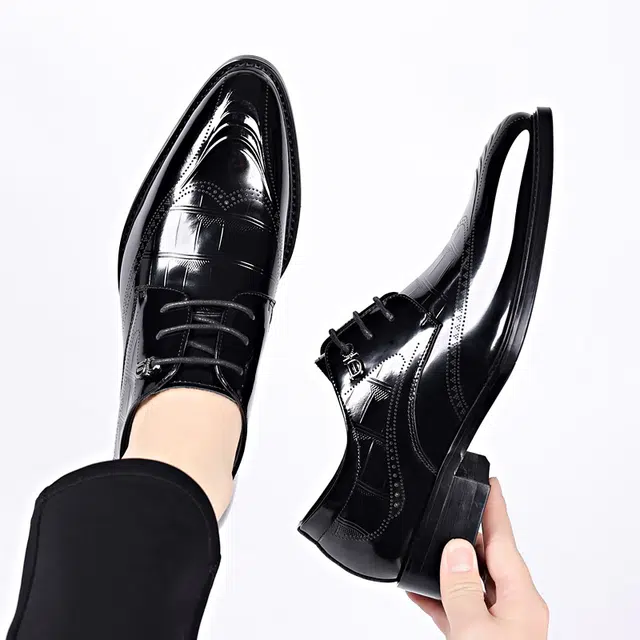 健休 休闲 正装皮鞋 男款 黑色