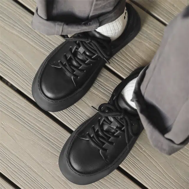 健休 牛皮 简约 防滑 低帮 板鞋 男款