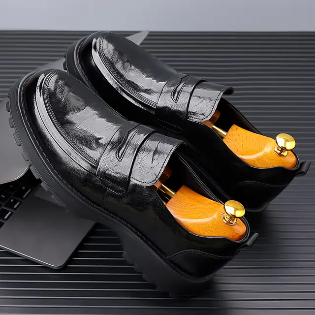 健休 头层牛皮 简约舒适休闲百搭潮流 正装皮鞋 男款