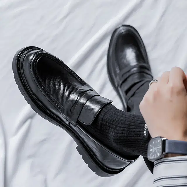 健休 二层牛皮 时尚潮流 百搭舒适 休闲鞋 男款 黑色